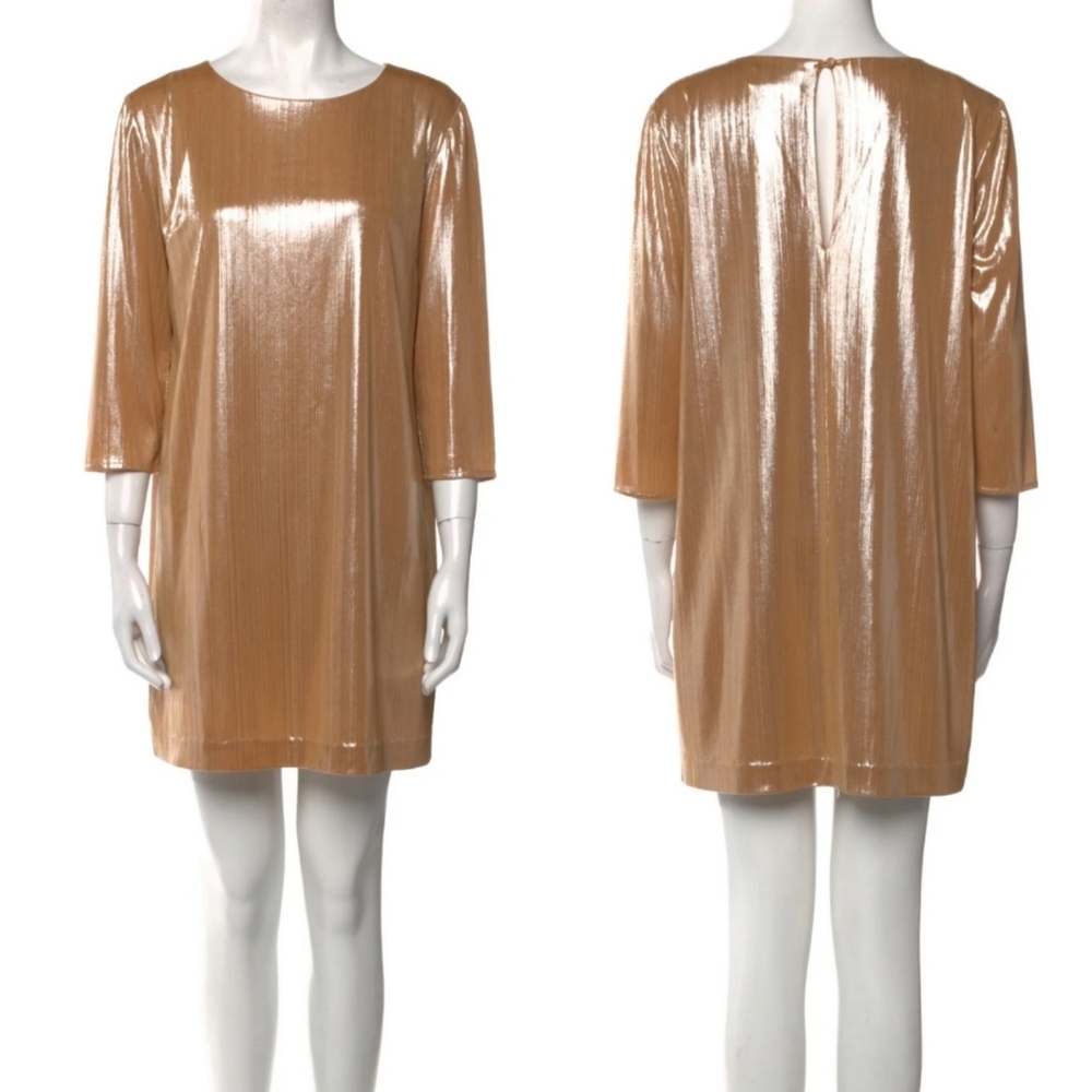 Rachel Antonoff Scoop Neck Mini Dress Size 6 Shiny Party Festive Cocktails